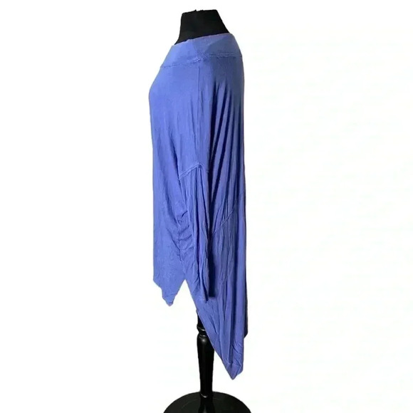 Free People We The Free Grapevine Periwinkle Off The Shoulder Hi Lo Tunic Size M - Picture 4 of 7